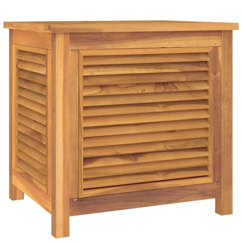 vidaXL Patio Storage Box Outdoor Cushion Storage with Bag Solid Wood Teak