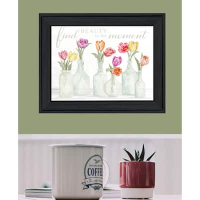 TrendyDecor4U Contemporary "FIND BEAUTY IN THE MOMENT" Framed Print Wall Art