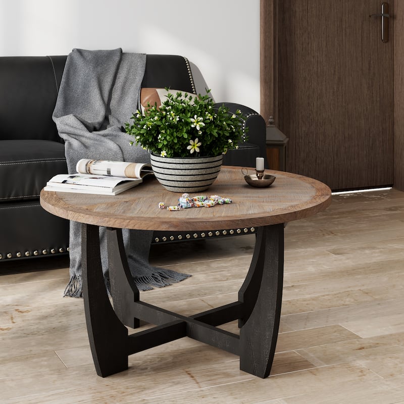 COZAYH Rustic Farmhouse End Table, French Country Accent Coffee Table for Family, Small Spaces
