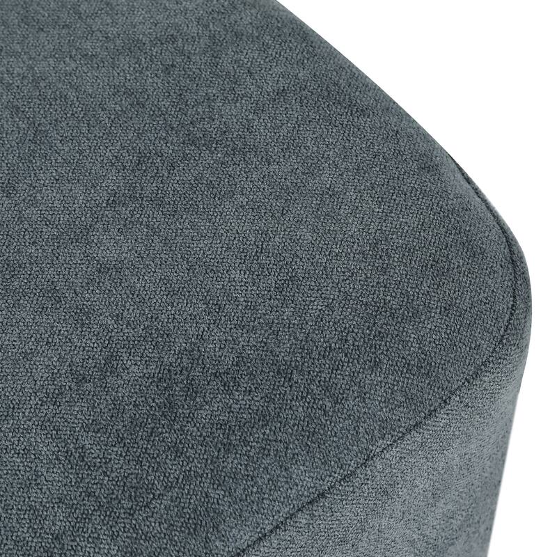Adeco Square Fabric Ottoman Two-Color Stitching Footrest Stool