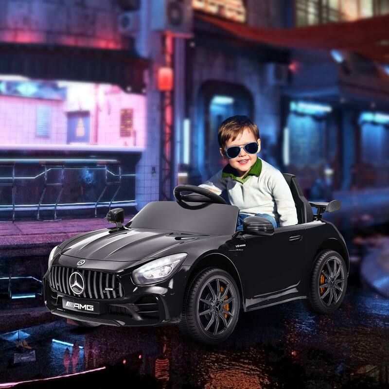 Licensed Mercedes-Benz AMG GTR 12V Kids Ride On Car, Battery Powered with Remote, Music, Lights, Horn, 3 Speeds