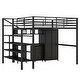 preview thumbnail 5 of 7, Full Size Metal Loft Bed with Table Set and Wardrobe