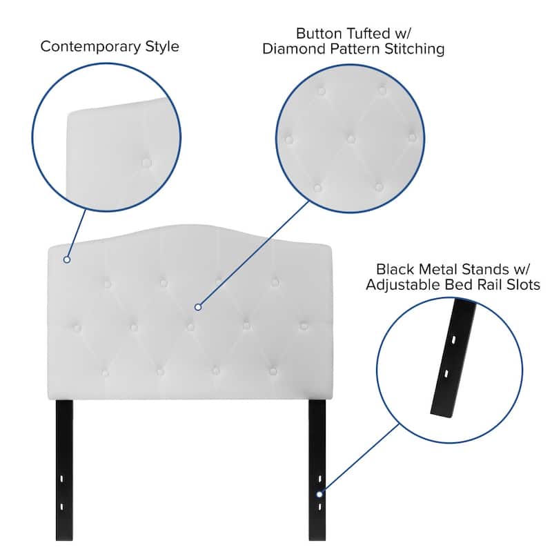 Arched Button Tufted Upholstered Headboard