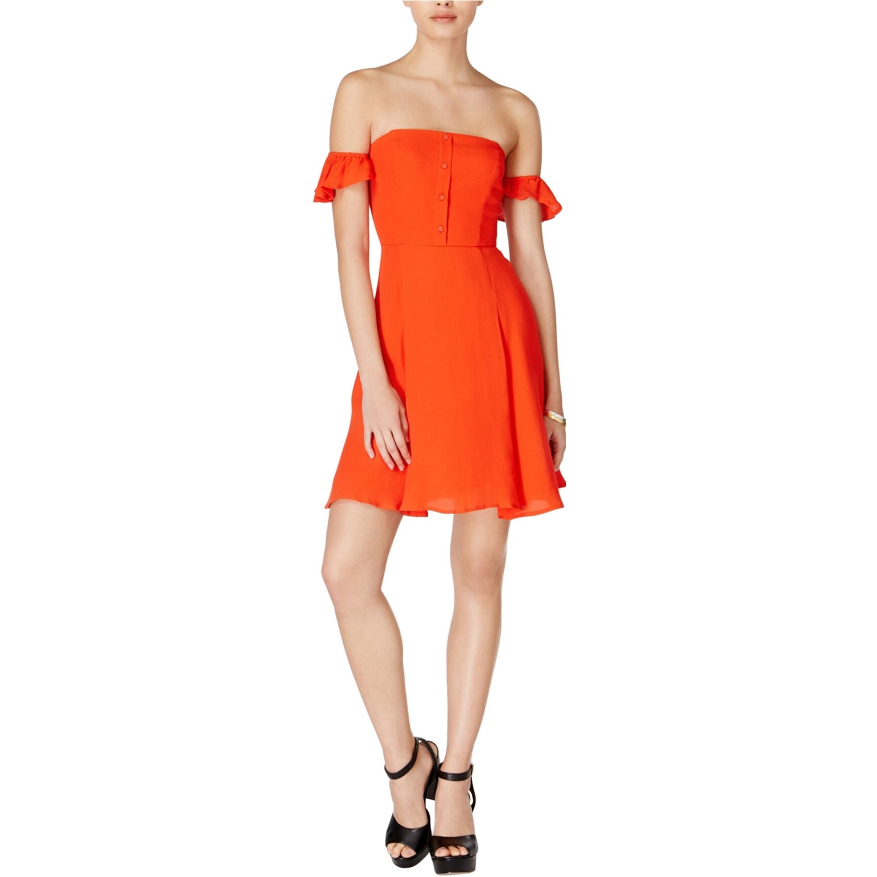 orange flare dress