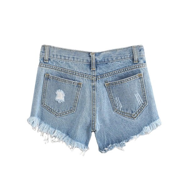 frayed distressed denim shorts