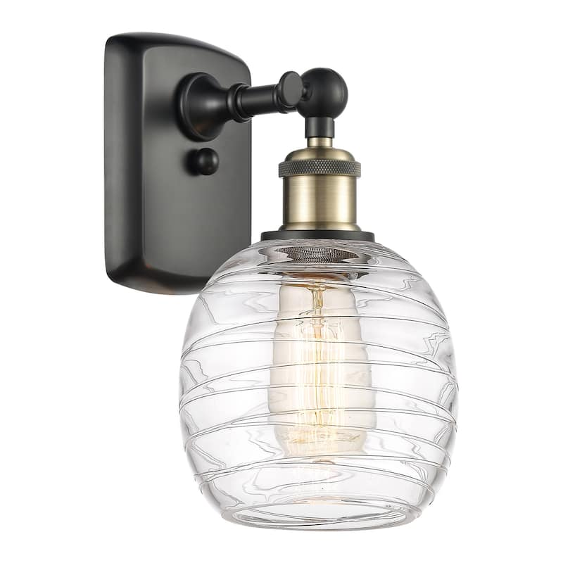 Innovations Lighting 516-1W-11-6 Belfast Sconce Belfast 11" Tall Wall - Black Antique Brass / Deco Swirl