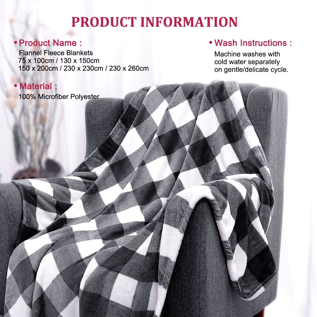 Plaid Buffalo Checkered Christmas Blanket Soft Plush Fleece Overstock 32205700