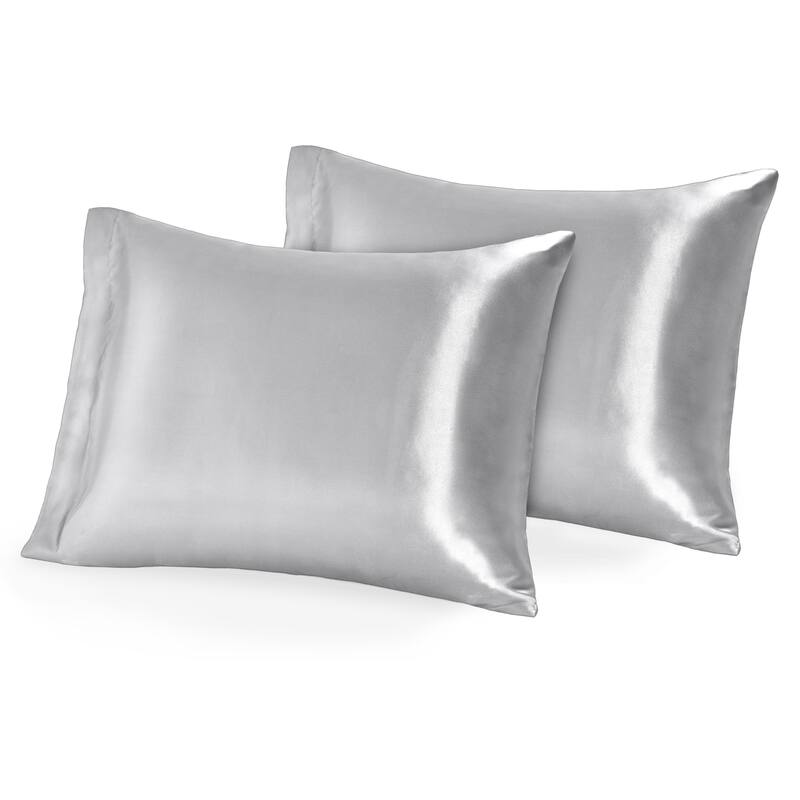 Bare Home Mulberry Silk Pillowcases with Zipper Closure - Set of 2