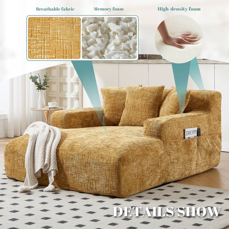 Futon Sofa Bed,3-in-1 Multi-Functional Corduroy Sleeper Couch Pull-Out Bed,Adjustable Backrest and Pillows,Convertible Sofa Bed