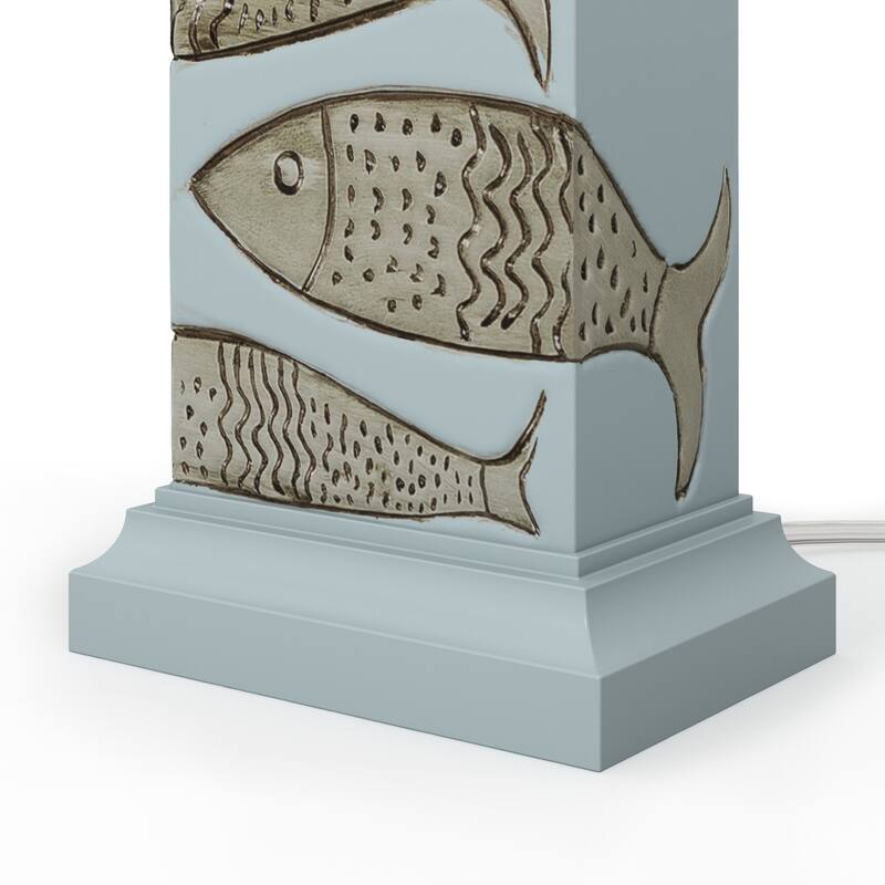 Lux Lighting 28" Gray/Light Brown Coastal Fish Table Lamp (Set of 2) 3-Way Switch