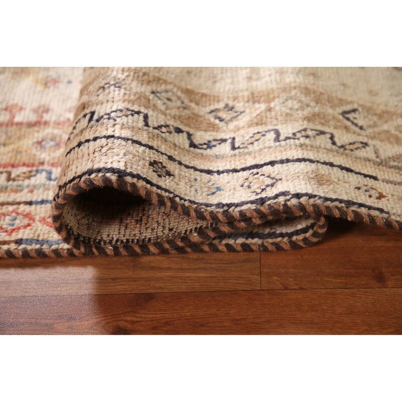 Geometric Gabbeh Persian Vintage Area Rug Hand-Knotted Wool Carpet - 4'7"x 7'3"