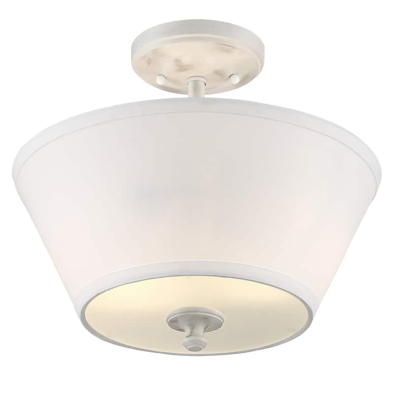 Newport Collection - 2 Light - Semi-Flush - 13.5"W - 12.25"H - Coastal Weathered White Finish