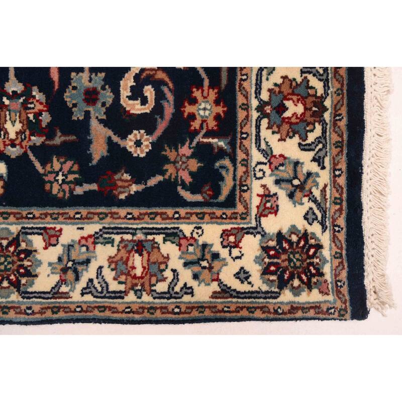 ECARPETGALLERY Hand-knotted Finest Agra Jaipur Dark Navy Wool Rug - 2'7 x 10'3