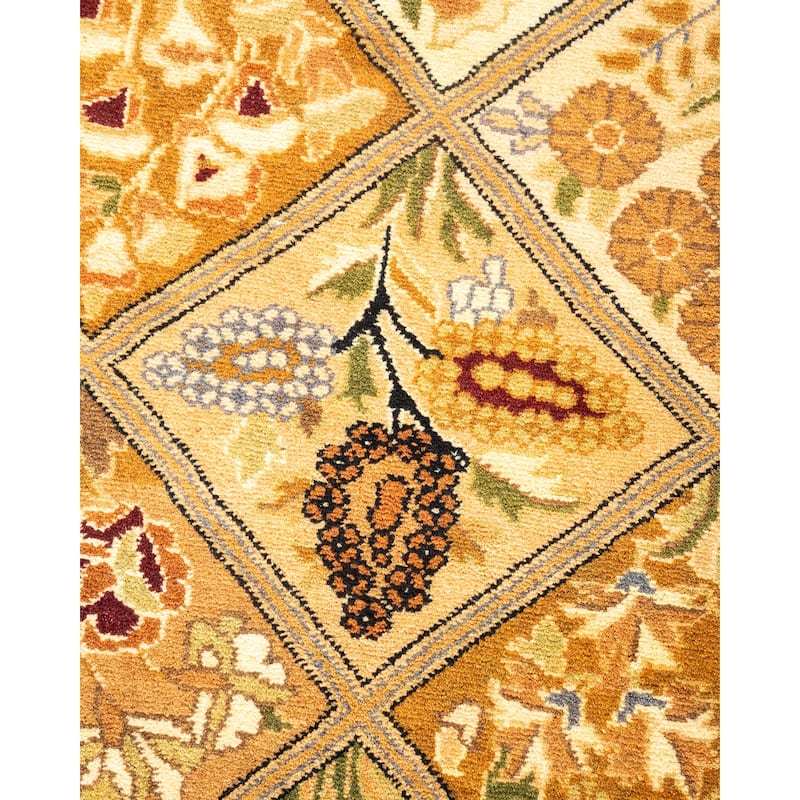 Overton Hand Knotted Wool Vintage Inspired Traditional Mogul Brown Area Rug - 3 x 5