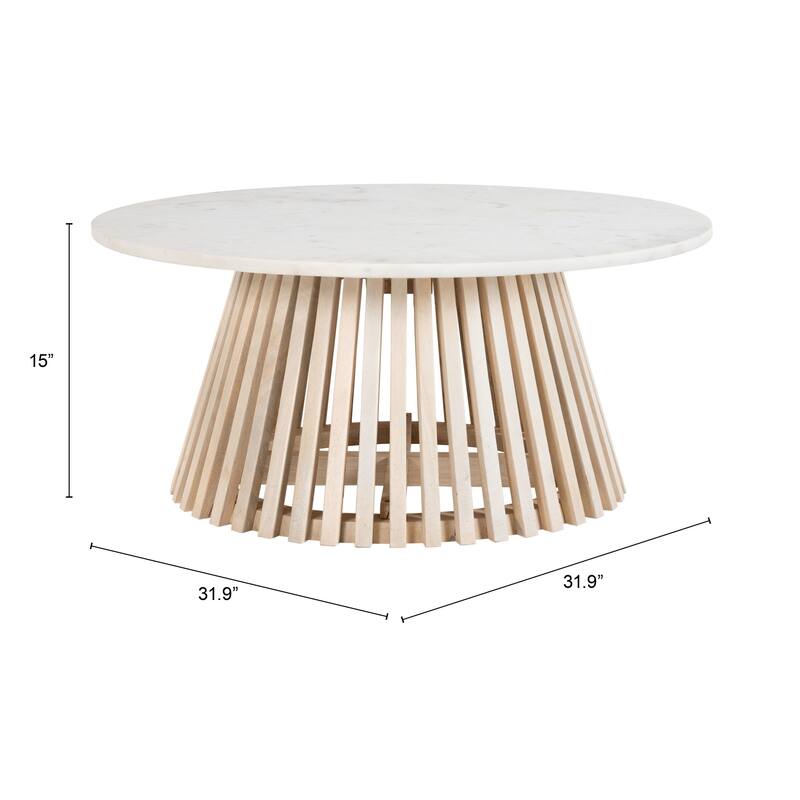 Mazara Coffee Table White & Natural