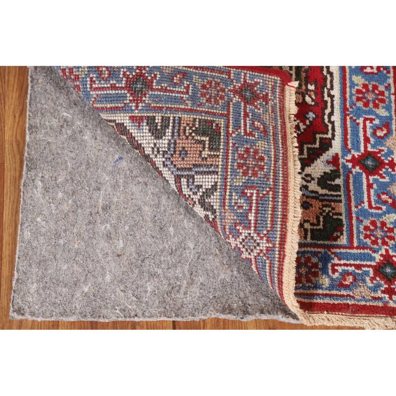 Red Geometric Heriz Serapi Indian Foyer Rug Hand-knotted Wool Carpet - 2'0"x 3'0"