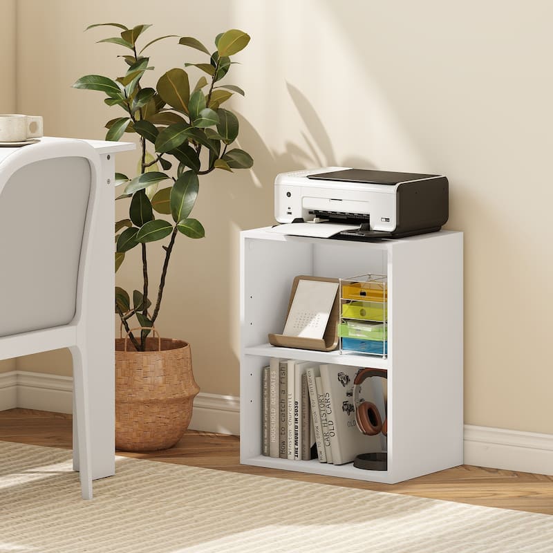 Gymax 2-Cube Bookcase w/ 5-Position Adjustable Shelf Anti-Toppling