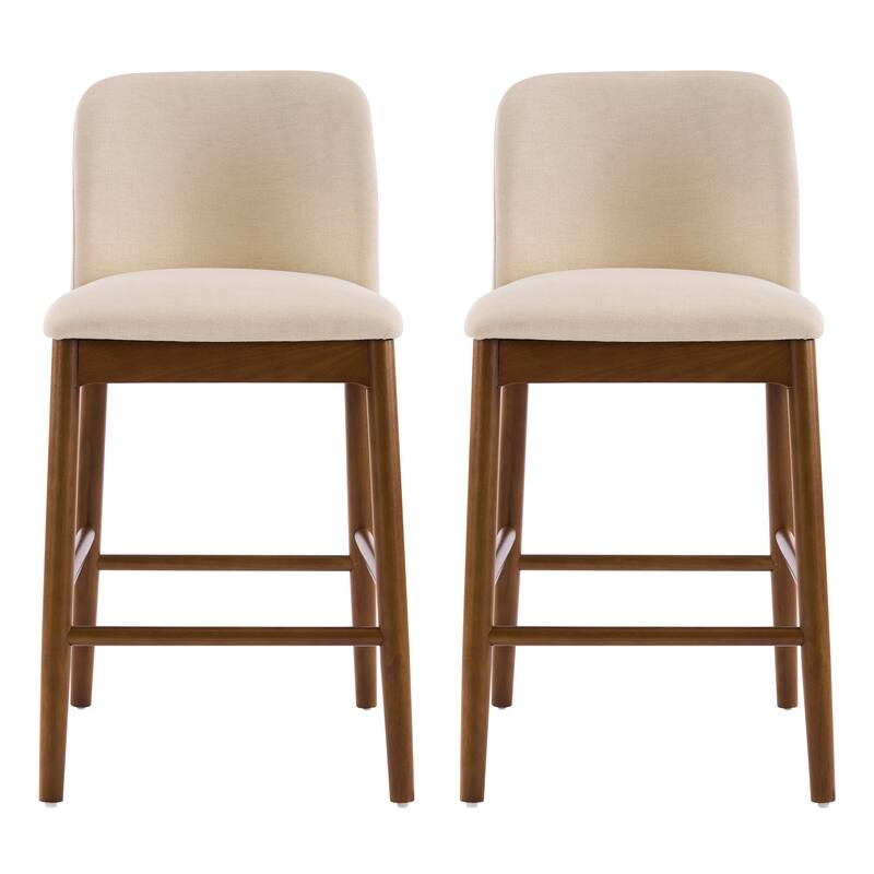Roomfitters Lois Indoor Rubberwood Counter Stools with Cushioned Seat, Set of 2 - Set of 2