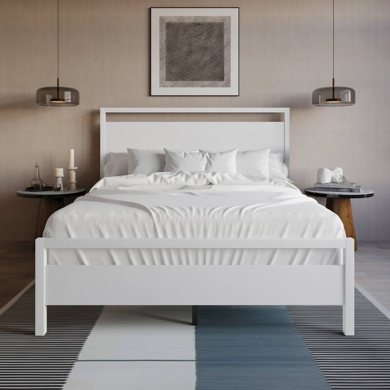 Clayfell Ontario Solid Wood-Look Panel Bed - Twin - White