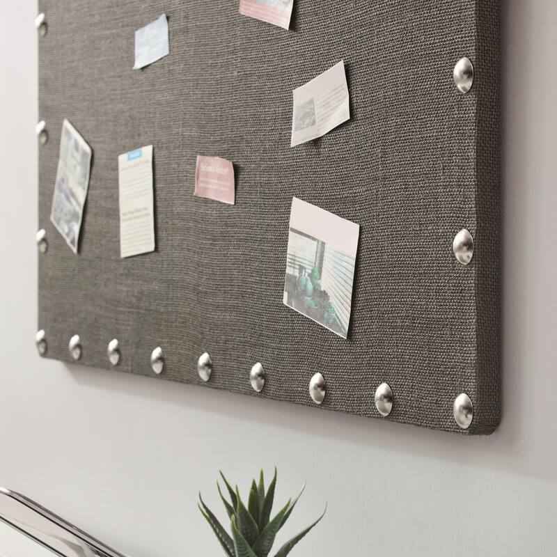 Burlap Corkboard with Nail-head Accents