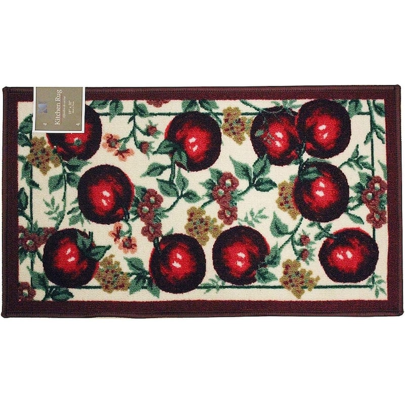 Kashi Home Kitchen Rug, Printed Durable Non Slip Floor Mat, Pretty Farmhouse Design