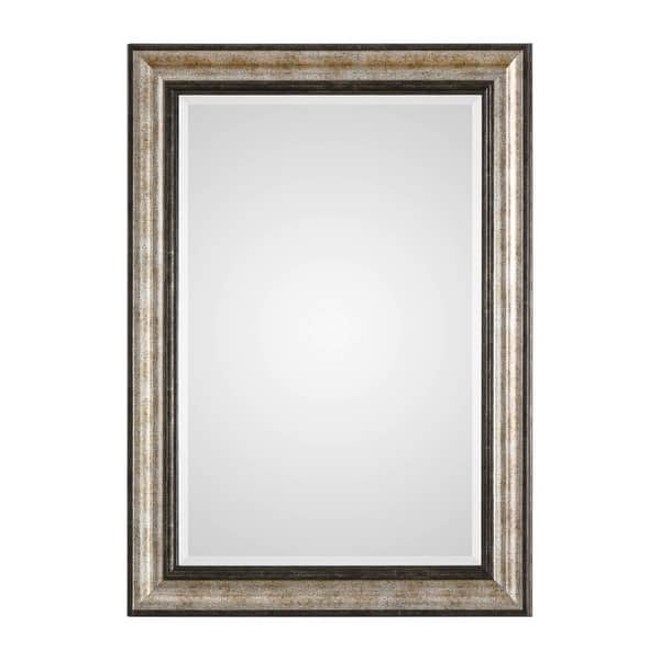 slide 2 of 4, Uttermost Shefford Large Portrait Style Framed Wall Mirror Metallic Silver / Rustic Bronze