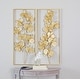 preview thumbnail 1 of 4, CosmoLiving by Cosmopolitan Gold Metal Orchid Floral Home Wall Decor with Gold Frame (Set of 2) Gold