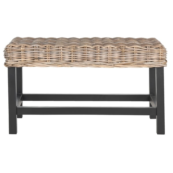 Grey rattan bench hot sale seat