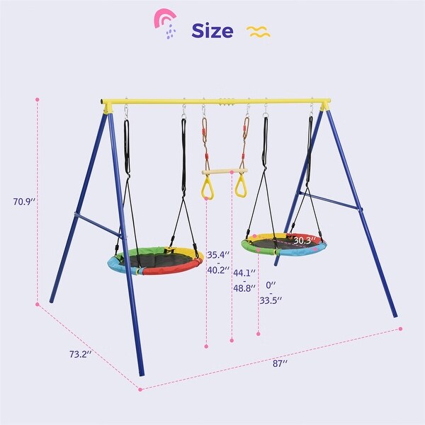 Merax Outdoor Toddler Saucer Swing Set - Blue - Bed Bath & Beyond
