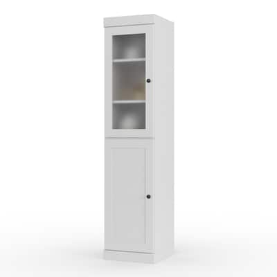 Palace Imports 100% Solid Wood 16.5" Pantry Cabinet with Frosted Glass, Shaker Doors and Adjustable Shelves