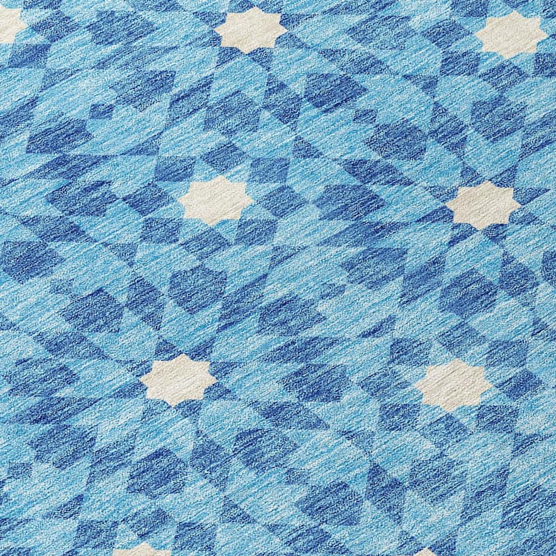 HomeRoots Floral Medallion Transitional Rectangle Outdoor Rug
