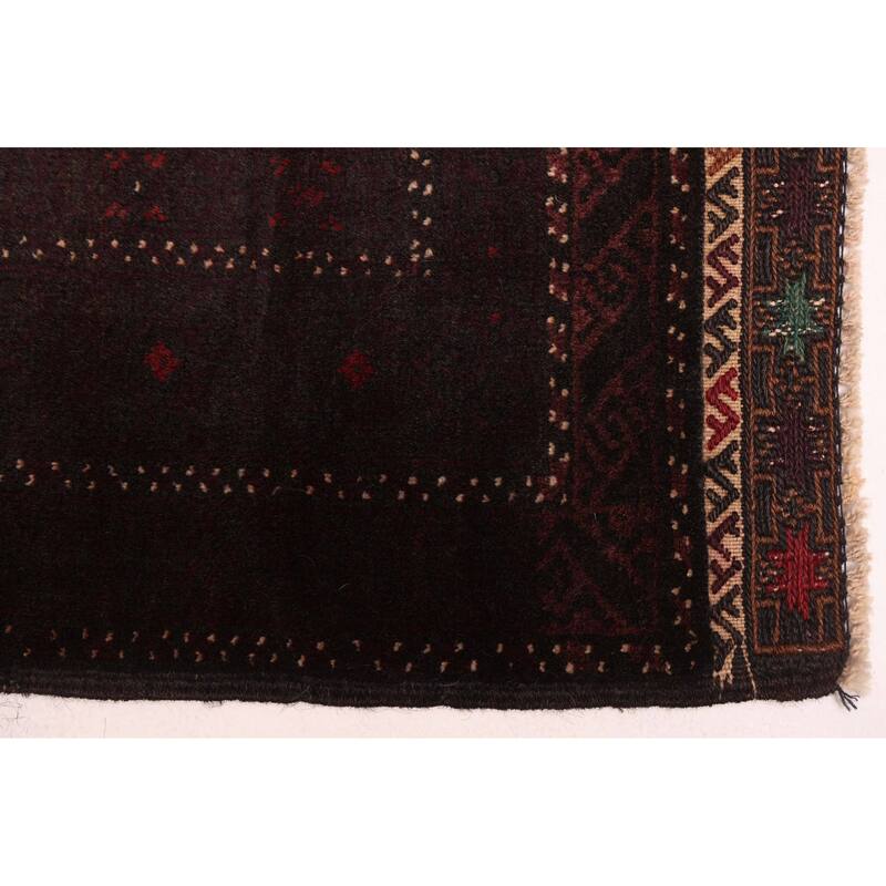 ECARPETGALLERY Hand-knotted Teimani Dark Burgundy Wool Rug - 3'11 x 6'3