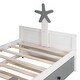 preview thumbnail 22 of 26, Twin Size Boat-Shaped Platform Bed with Trundle & Nightstands