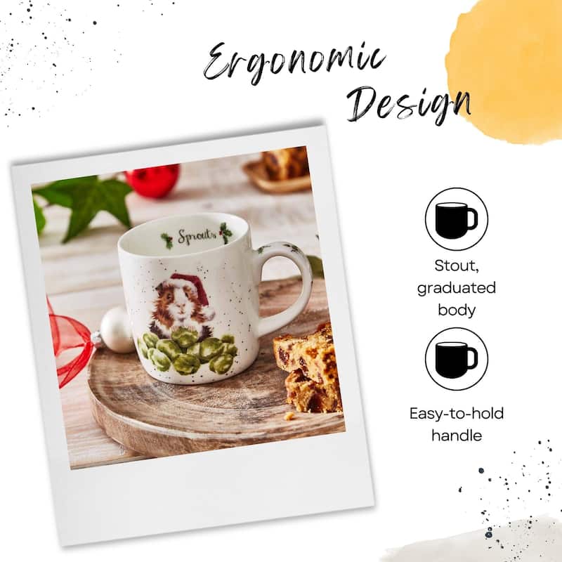 Royal Worcester Wrendale Designs Mug and Coaster Set Christmas