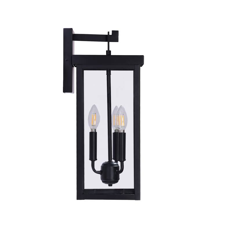 4 Pack Clear Glass Outdoor Lighting Wall Sconce