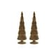 preview thumbnail 2 of 11, Dembe 13.5" Glass Tree on Gold Glitter Base, Set of 2