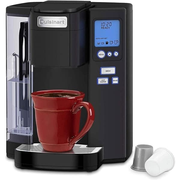 Cuisinart Coffee Maker, Single Serve 72-Ounce Reservoir Coffee Machine, Programmable Brewing & Hot Water Dispenser, Stainless Steel SS-10MBP1, Black