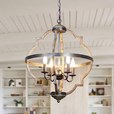 Farmhouse Distressed Metal 4-light Candle Chandelier Light Fixture