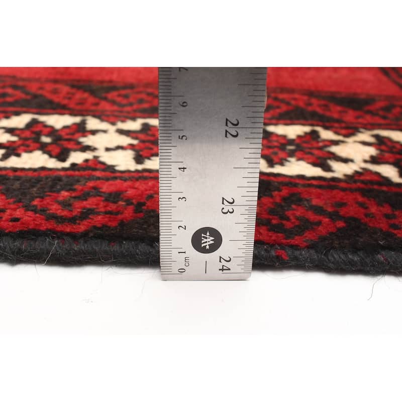 ECARPETGALLERY Hand-knotted Andelz Dark Red Wool Rug - 4'2 x 6'6