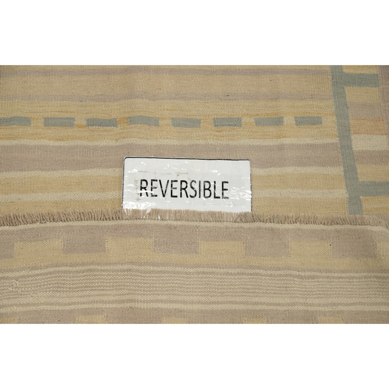Hand Woven Oriental 100% Wool Carpet Southwestern Tribal Multi-Colored Kilim Area Rug - 8' 2'' X 5' 1''