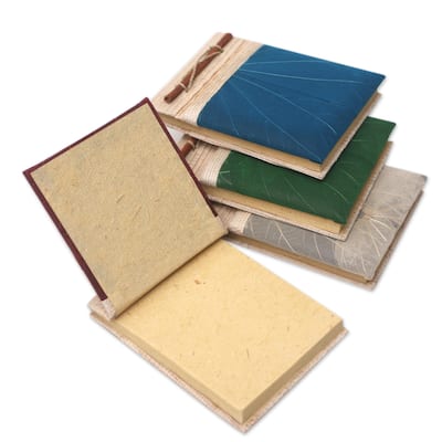 Novica Handmade Doodle A Day Natural Fiber Journals (Set Of 4)