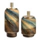 preview thumbnail 1 of 2, Uttermost 18188 Celestial Tide 14-1/4" Tall Glass and Metal Canisters Blue / Caramel
