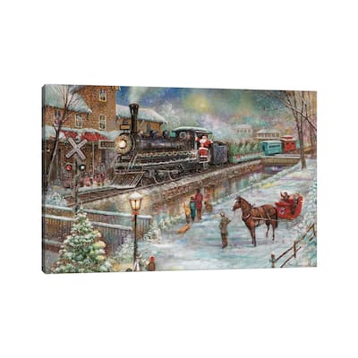 iCanvas "Christmas Train" by Ruane Manning Canvas Print