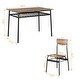 preview thumbnail 11 of 9, 1 Dining Table and 4 Chairs Set, Rectangular Board and Iron Frame