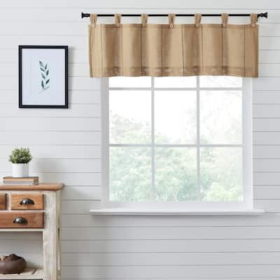 Stitched Burlap Natural Valance 16x60 - M