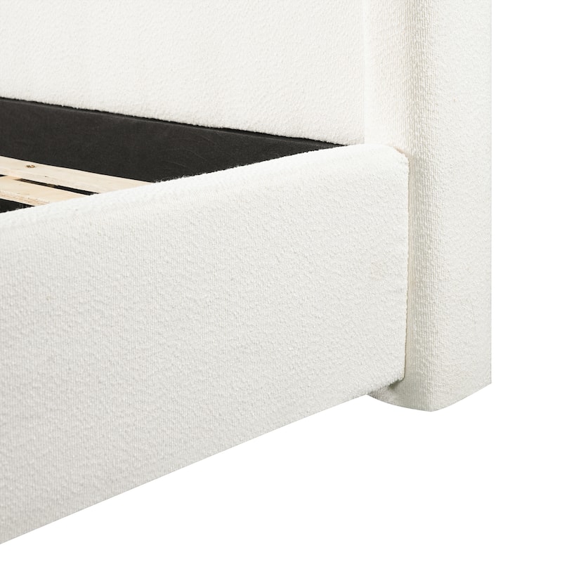 Christopher Knight Home - Modern Upholstered Boucle Frame with Wingback Headboard