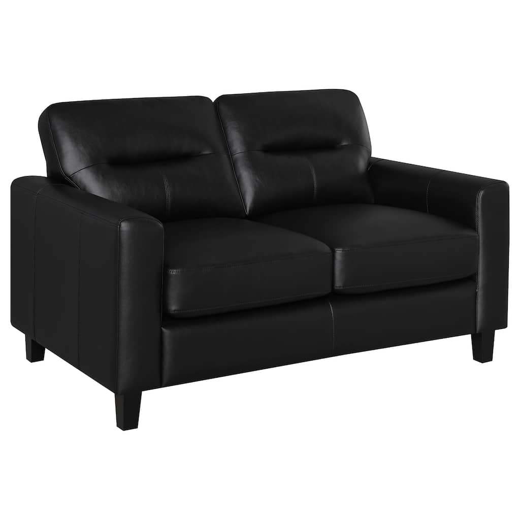 Scotland Faux Leather Upholstered Track Arm Loveseat