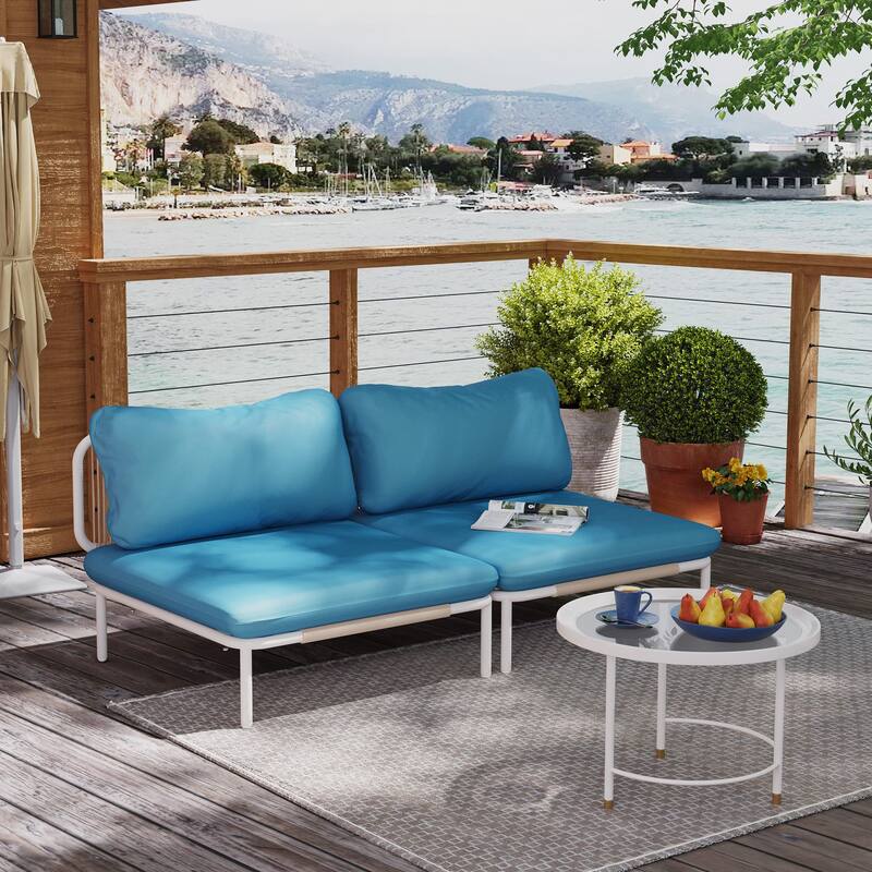Pellebant Outdoor Sectional Sofa Patio Conversation Seating Set