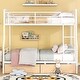 preview thumbnail 40 of 71, Full XL Over Queen Metal Frame Bunk Bed with Ladder and Guardrails