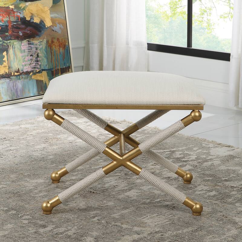 Uttermost Socialite White Small Bench - 24"x 20.25"x 17"
